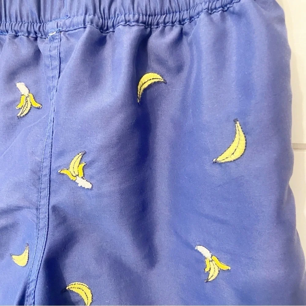 Hanna Andersson | Boys Embroidered Banana Print Swim Trunks Size 6-7